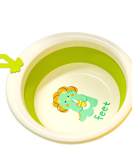 Cada Pliabila pentru Baie pentru Copii, Cadita pentru Bebelusi, Model Rotund cu Dinozaur