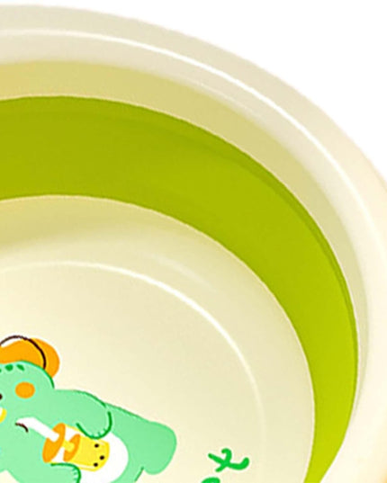 Cada Pliabila pentru Baie pentru Copii, Cadita pentru Bebelusi, Model Rotund cu Dinozaur