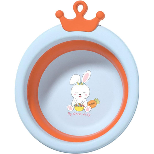 Cada Pliabila pentru Baie pentru Copii, Cadita pentru Bebelusi, Model Rotund cu Iepuras, Blue,3.3 L