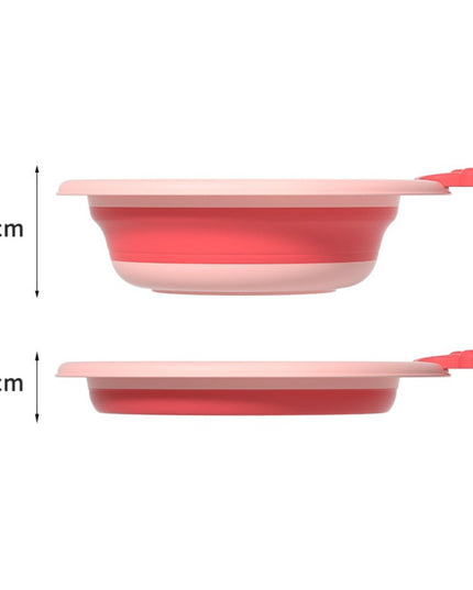 Cada Pliabila pentru Baie pentru Copii, Cadita pentru Bebelusi, Model Rotund cu Iepuras