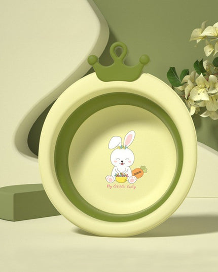 Cada Pliabila pentru Baie pentru Copii, Cadita pentru Bebelusi, Model Rotund cu Iepuras