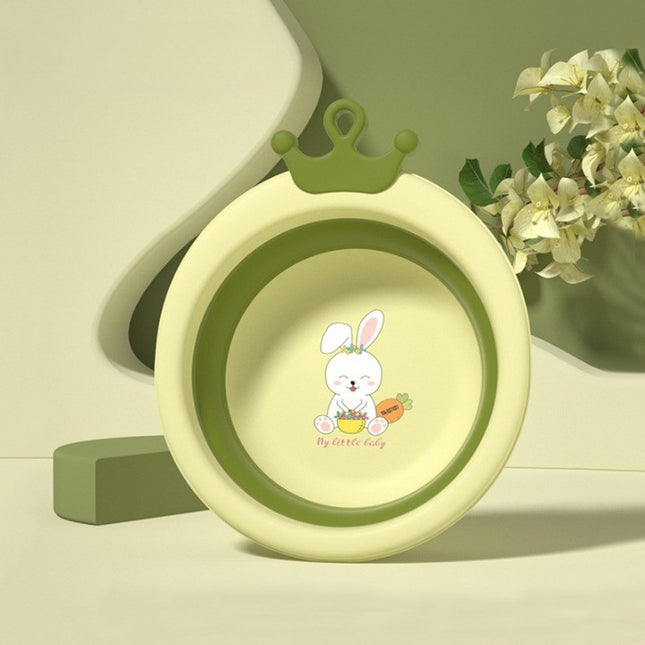 Cada Pliabila pentru Baie pentru Copii, Cadita pentru Bebelusi, Model Rotund cu Iepuras