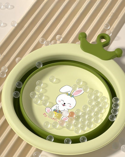 Cada Pliabila pentru Baie pentru Copii, Cadita pentru Bebelusi, Model Rotund cu Iepuras