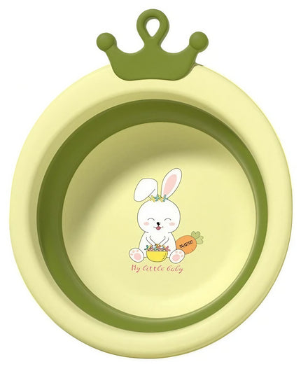 Cada Pliabila pentru Baie pentru Copii, Cadita pentru Bebelusi, Model Rotund cu Iepuras