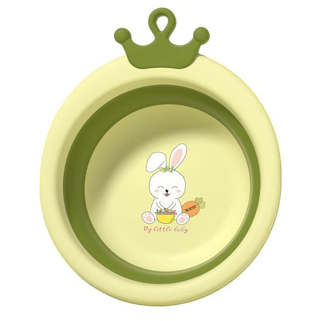 Cada Pliabila pentru Baie pentru Copii, Cadita pentru Bebelusi, Model Rotund cu Iepuras