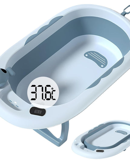 Cada de Baie, pentru Copii 0 luni - 6 Ani, cu Termometru, Pliabila, Perna Suport Inclusa, din Plastic