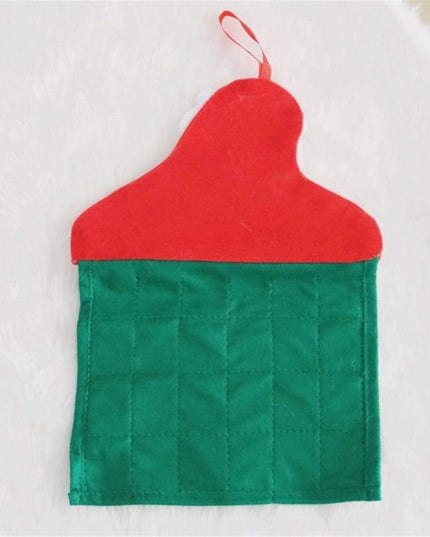 Calendar de Craciun Mos Craciun, tip decoratiune, material poliester, cu buzunarele, pentru brad sau prete