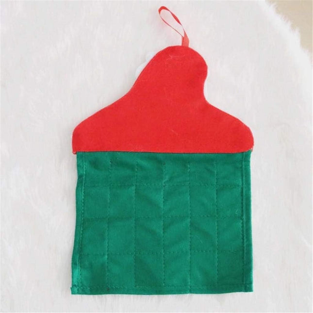 Calendar de Craciun Mos Craciun, tip decoratiune, material poliester, cu buzunarele, pentru brad sau prete