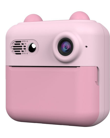 Camera Instantanee pentru Copii, cu Functie de Printare, Cablu USB-C, Bluetooth, compatibil iOS/Android, Imprimare APP, Model Urechi, Snur Subtire Inclus