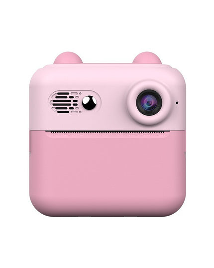 Camera Instantanee pentru Copii, cu Functie de Printare, Cablu USB-C, Bluetooth, compatibil iOS/Android, Imprimare APP, Model Urechi, Snur Subtire Inclus