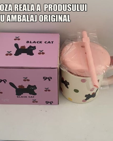 Cana din Ceramica cu Capac si Pai, Capacul si Paiul din Silicon