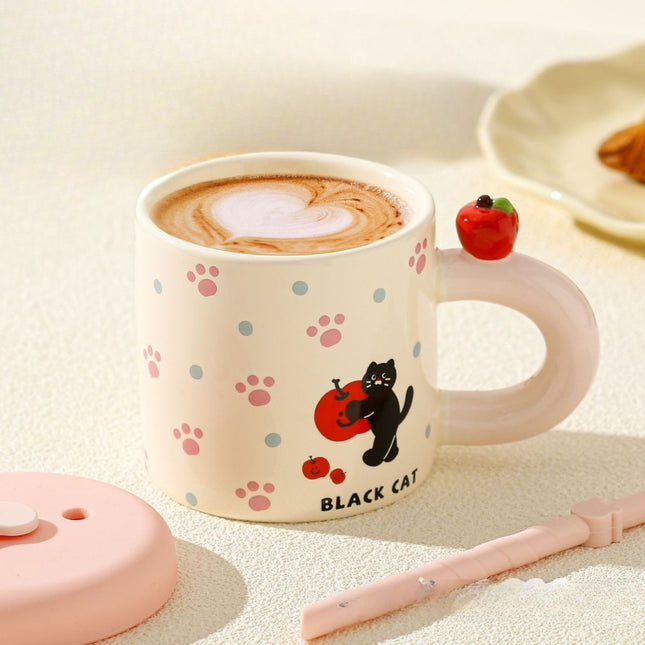 Cana din Ceramica cu Capac si Pai, Capacul si Paiul din Silicon