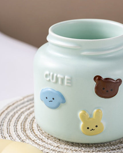 Cana pentru Copii, din Portelan, print Figurine Animalute, Model CUTE, Cana cu Capac, Ceasca pentru Cafea, Ceai, 400ml