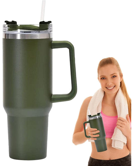 Cana Termos din Plastic, pentru Bauturi Calde si Reci, cu Maner