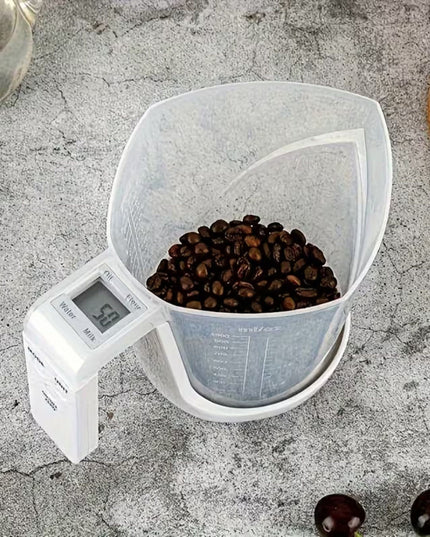 Cantar de Bucatarie 2 in 1, Model Electronic, Tip Cana Gradata cu Masurare, pentru Lichide si Solide, Display Automat, 21.5 x 14.3 x 15 cm
