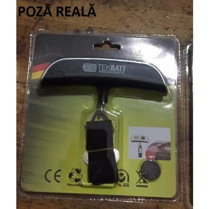 Cantar Digital de Mana Curea, Cantar Portabil, Cantarire Bagaje, Capacitate 50 kg, Functie de Tara