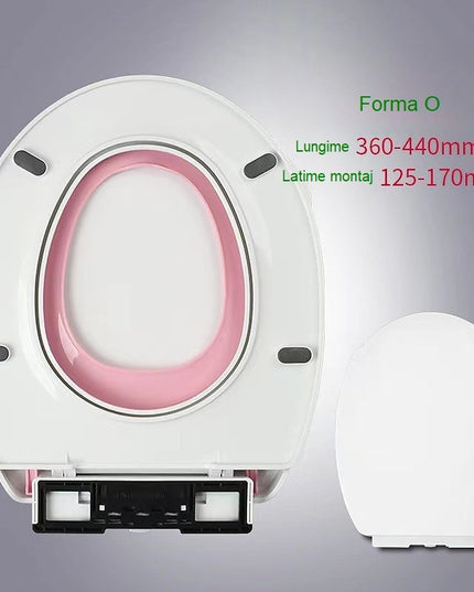 Capac de Toaleta cu Reductie 1, pentru Copii +3 Ani si Adulti, Coborare Lenta si Silentioasa, Instalare Usoara, din PP5 , in Forma de O