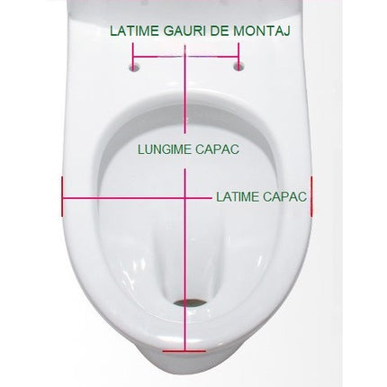 Capac de Toaleta cu Reductie 1, pentru Copii +3 Ani si Adulti, Coborare Lenta si Silentioasa, Instalare Usoara, din PP5 , in Forma de O