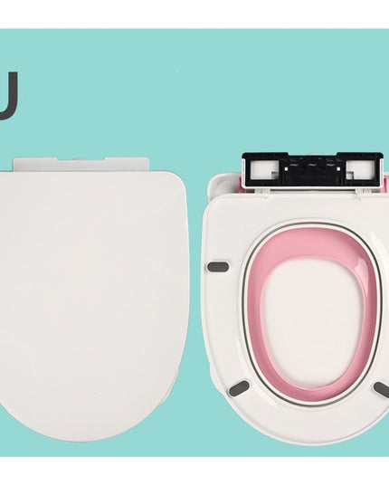 Capac de Toaleta cu Reductie 1, pentru Copii +3 Ani si Adulti, Coborare Lenta si Silentioasa, Instalare Usoara, din PP5 , in Forma de U