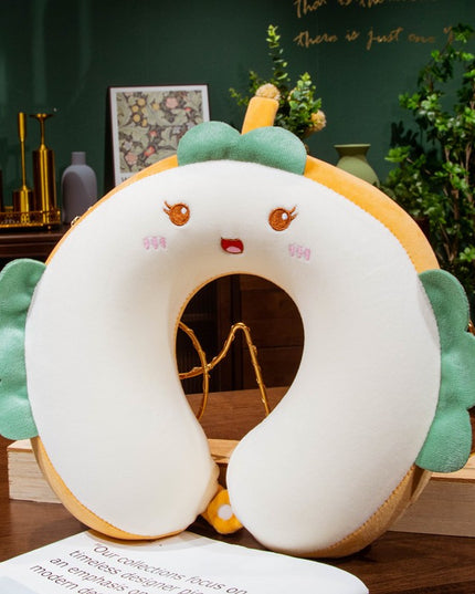 Perna de Calatorie in Forma de U, Pentru Gat si Cap, Umplutura din Spuma cu Memorie,Model Burger, Accesoriu de Voiaj, Birou, Masina, Sistem Prindere Capse