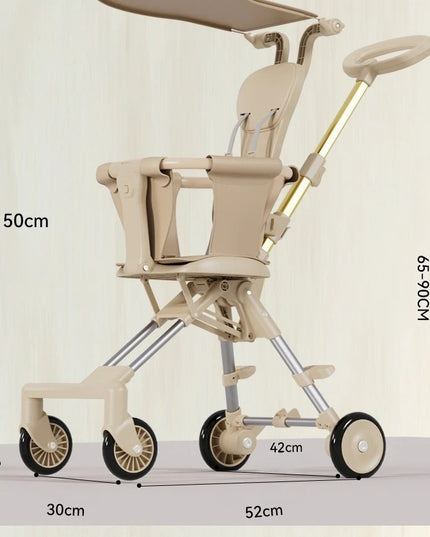 Carucior Pliabil, 1-3 Ani, Reversibil, 4 Roti, Parasolar, din Aliaj de Aluminiu + Plastic + Textil