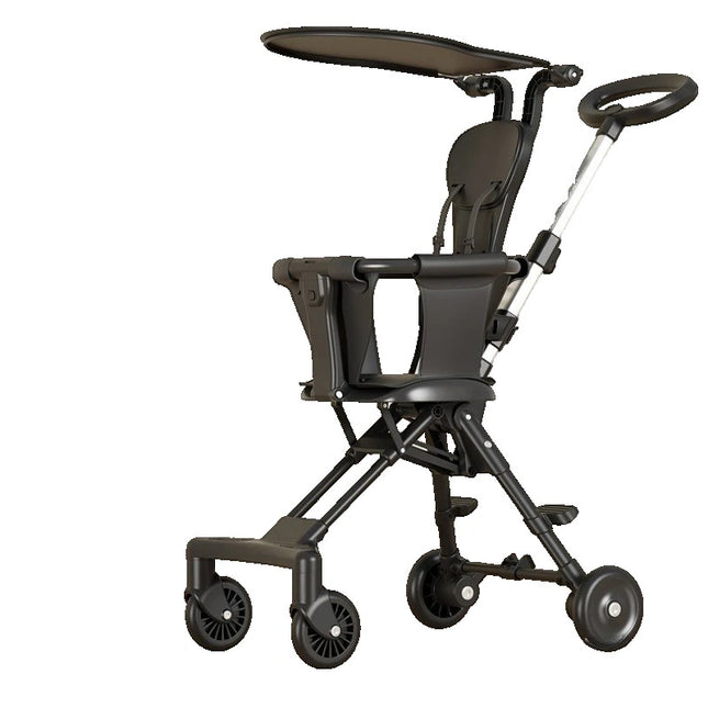 Carucior Pliabil, 1-3 Ani, Reversibil, 4 Roti, Parasolar, din Aliaj de Aluminiu + Plastic + Textil