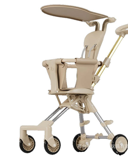 Carucior Pliabil, 1-3 Ani, Reversibil, 4 Roti, Parasolar, din Aliaj de Aluminiu + Plastic + Textil