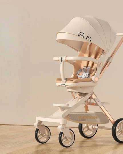 Carucior Sport 3in1, 6-36 Luni, Pliabil, Tavita pentru Masa, Pat de Dormit, Centura de Siguranta, Roti 360 Grade, Reversibil, Parasolar, Maner Reglabil,Panda