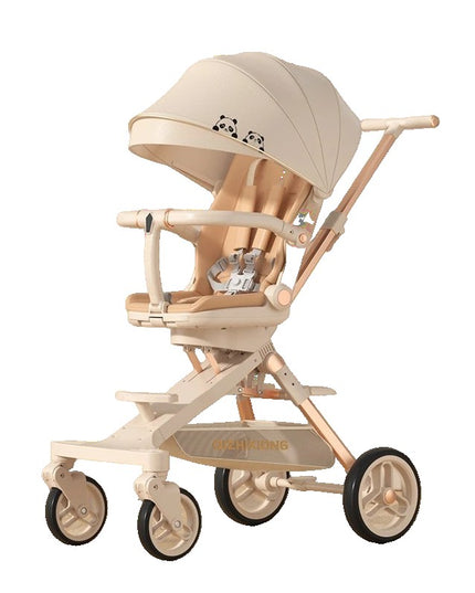 Carucior Sport 3in1, 6-36 Luni, Pliabil, Tavita pentru Masa, Pat de Dormit, Centura de Siguranta, Roti 360 Grade, Reversibil, Parasolar, Maner Reglabil,Panda