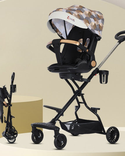 Carucior Sport 3in1, 6-36 Luni, Reversibil, Pliabil, Tavita pentru Masa, Pozitie de Somn, Centura de Siguranta, Roti 360, Suport Pahar, Copertina pentru Soare