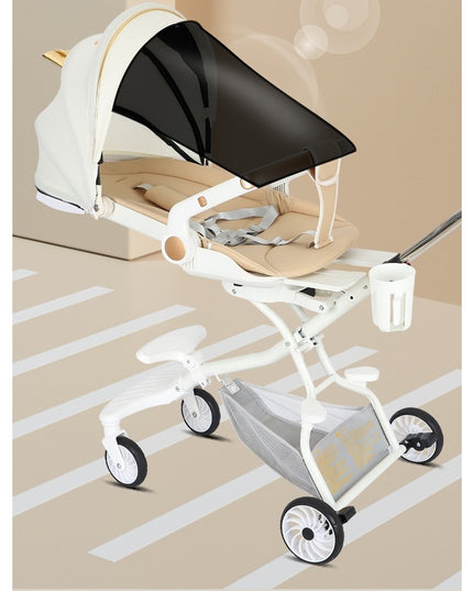 Carucior Sport 3in1, 6-36 Luni, Reversibil, Pliabil, Tavita pentru Masa, Pozitie de Somn, Centura de Siguranta, Roti 360, Suport Pahar, Copertina pentru Soare