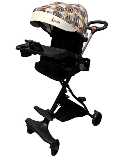 Carucior Sport 3in1, 6-36 Luni, Reversibil, Pliabil, Tavita pentru Masa, Pozitie de Somn, Centura de Siguranta, Roti 360, Suport Pahar, Copertina pentru Soare