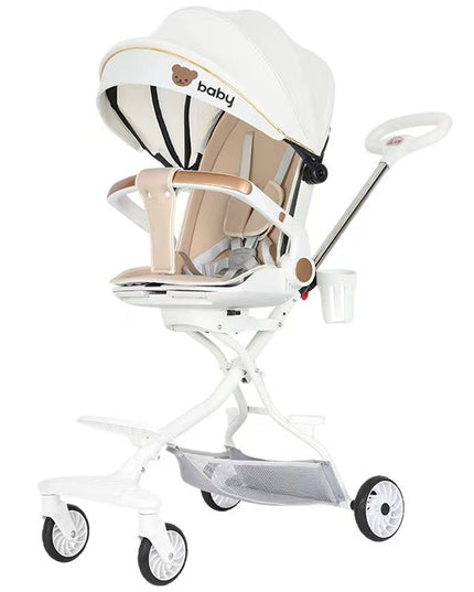 Carucior Sport 3in1, 6-36 Luni, Reversibil, Pliabil, Tavita pentru Masa, Pozitie de Somn, Centura de Siguranta, Roti 360, Suport Pahar, Copertina pentru Soare, 32x63x95cm,Model Ursulet