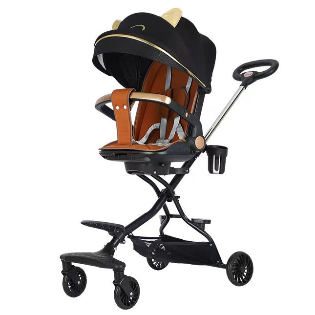 Carucior Sport 3in1, 6-36 Luni, Reversibil, Pliabil, Tavita pentru Masa, Pozitie de Somn, Centura de Siguranta, Roti 360, Suport Pahar, Copertina pentru Soare