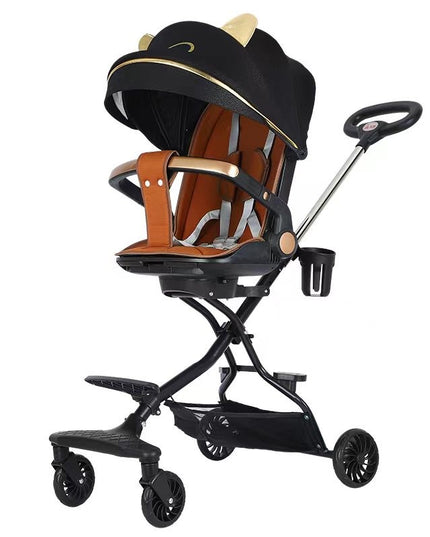 Carucior Sport 3in1, 6-36 Luni, Reversibil, Pliabil, Tavita pentru Masa, Pozitie de Somn, Centura de Siguranta, Roti 360, Suport Pahar, Copertina pentru Soare, 32x63x95cm, Model Pisicute