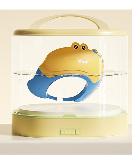 Casca de Dus, Previne Scurgerea Apei si Samponului pe Fata, 0-12 Ani, Ajustabila, din TPE+PP,Model Crocodil