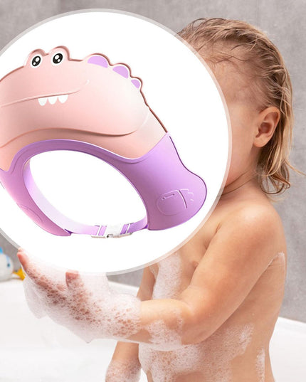 Casca de Dus, Previne Scurgerea Apei si Samponului pe Fata, 0-12 Ani, Ajustabila, din TPE+PP,Model Crocodil