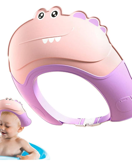 Casca de Dus, Previne Scurgerea Apei si Samponului pe Fata, 0-12 Ani, Ajustabila, din TPE+PP,Model Crocodil