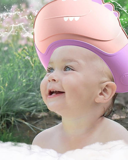 Casca de Dus, Previne Scurgerea Apei si Samponului pe Fata, 0-12 Ani, Ajustabila, din TPE+PP,Model Crocodil