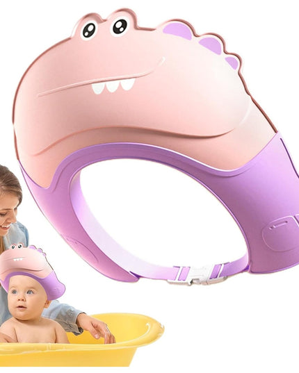 Casca de Dus, Previne Scurgerea Apei si Samponului pe Fata, 0-12 Ani, Ajustabila, din TPE+PP,Model Crocodil