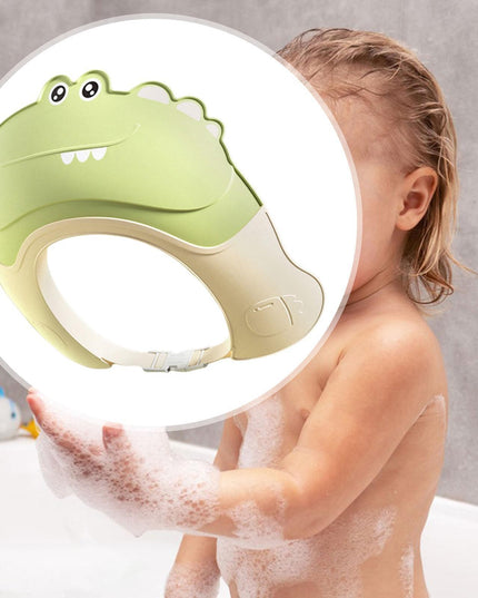 Casca de Dus, Previne Scurgerea Apei si Samponului pe Fata, 0-12 Ani, Ajustabila, din TPE+PP,Model Crocodil