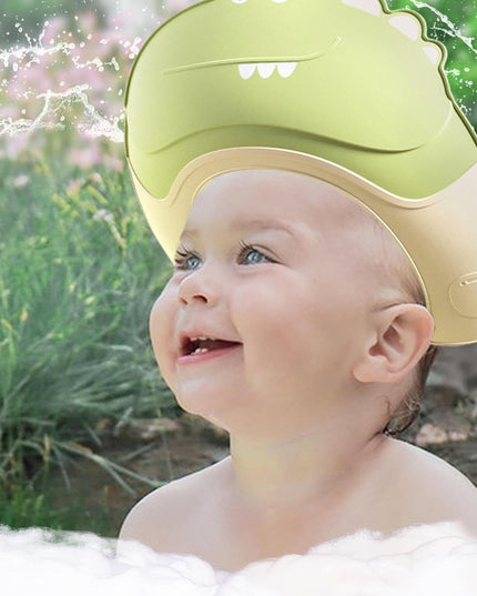 Casca de Dus, Previne Scurgerea Apei si Samponului pe Fata, 0-12 Ani, Ajustabila, din TPE+PP,Model Crocodil