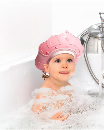 Casca de Dus, Previne Scurgerea Apei si Samponului pe Fata, 0-12 Ani, Ajustabila, din TPE+PP,Model Coroana