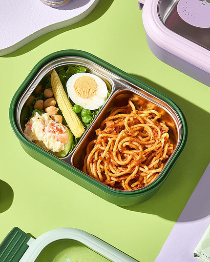 Caserola Container pentru Pranz, Caserola LUNCH BOX pentru Studenti, din Plastic PP, pentru Scoala, Compartiment Metalic in Interior