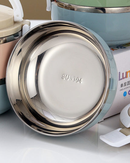 Caserola pentru alimente lunch box, 700 ml, otel inoxidabil, maner, valva aerisire, inchidere etansa