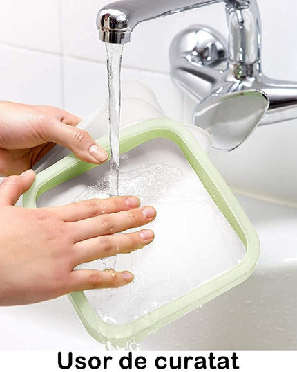 Caserola pentru sandwich din silicon si polipropilena, portabil, usor de curatat, capac anti-scurgere, reutilizabil