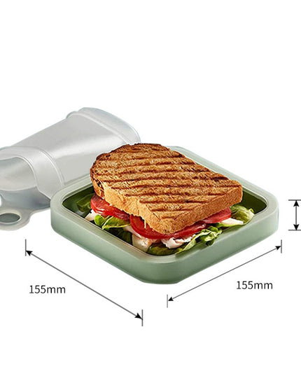 Caserola pentru sandwich din silicon si polipropilena, portabil, usor de curatat, capac anti-scurgere, reutilizabil