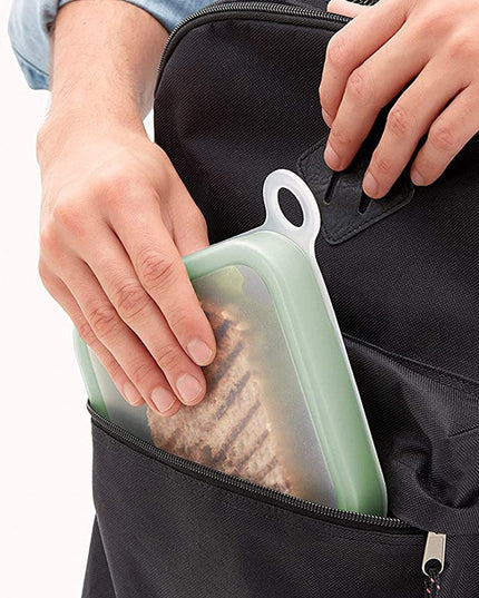 Caserola pentru sandwich din silicon si polipropilena, portabil, usor de curatat, capac anti-scurgere, reutilizabil