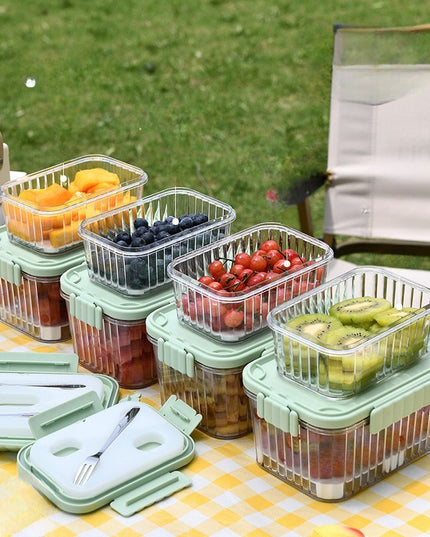 Caserola portabila pentru mancare fresh 1500 ml, 2 furculite,2 capace detasabile pentru congelator, etans, spatiu pentru tacamuri, maner, material plastic, rezistent la temperaturi ridicate