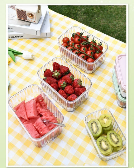 Caserola portabila pentru mancare fresh 1500 ml, 2 furculite,2 capace detasabile pentru congelator, etans, spatiu pentru tacamuri, maner, material plastic, rezistent la temperaturi ridicate